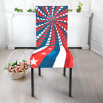 Swirly American Patriotic Print Dining Chair Slipcover