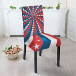 Swirly American Patriotic Print Dining Chair Slipcover