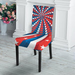 Swirly American Patriotic Print Dining Chair Slipcover