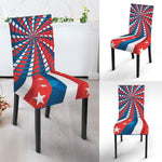 Swirly American Patriotic Print Dining Chair Slipcover