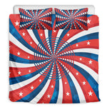 Swirly American Patriotic Print Duvet Cover Bedding Set