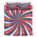 Swirly American Patriotic Print Duvet Cover Bedding Set
