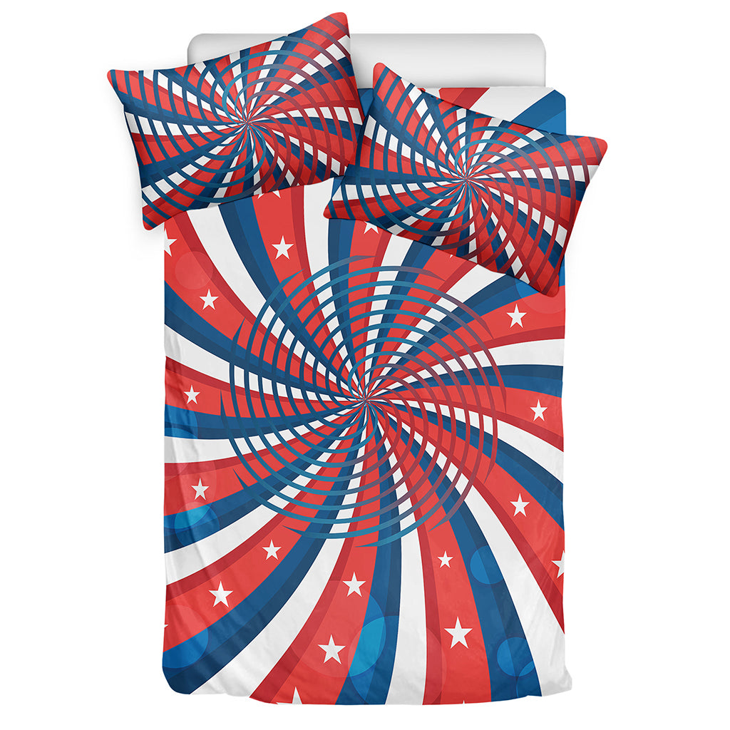 Swirly American Patriotic Print Duvet Cover Bedding Set
