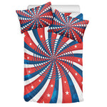 Swirly American Patriotic Print Duvet Cover Bedding Set