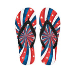 Swirly American Patriotic Print Flip Flops