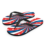 Swirly American Patriotic Print Flip Flops