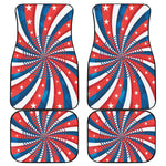 Swirly American Patriotic Print Front and Back Car Floor Mats