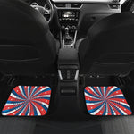 Swirly American Patriotic Print Front and Back Car Floor Mats