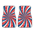 Swirly American Patriotic Print Front Car Floor Mats