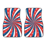 Swirly American Patriotic Print Front Car Floor Mats