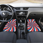 Swirly American Patriotic Print Front Car Floor Mats