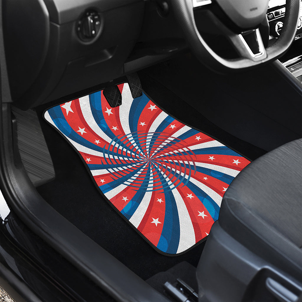 Swirly American Patriotic Print Front Car Floor Mats