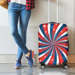 Swirly American Patriotic Print Luggage Cover