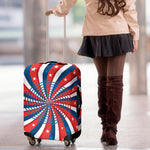 Swirly American Patriotic Print Luggage Cover