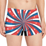 Swirly American Patriotic Print Men's Boxer Briefs