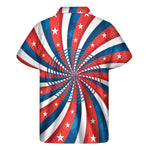 Swirly American Patriotic Print Men's Short Sleeve Shirt