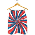 Swirly American Patriotic Print Men's Shorts