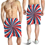 Swirly American Patriotic Print Men's Shorts
