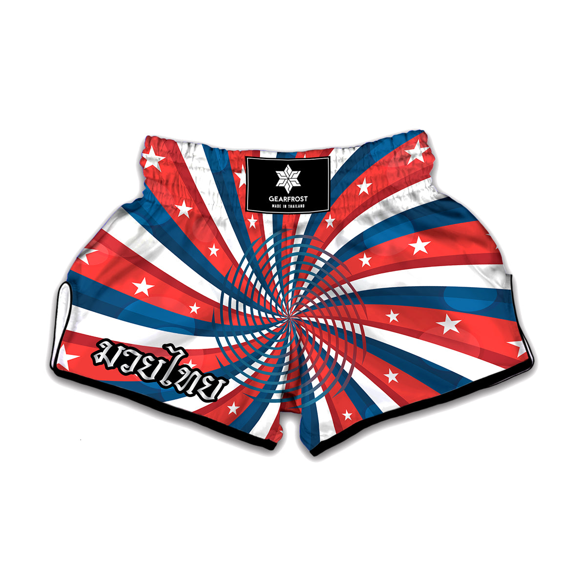 Swirly American Patriotic Print Muay Thai Boxing Shorts