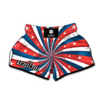 Swirly American Patriotic Print Muay Thai Boxing Shorts