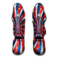Swirly American Patriotic Print Muay Thai Shin Guards
