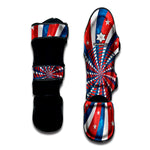 Swirly American Patriotic Print Muay Thai Shin Guard
