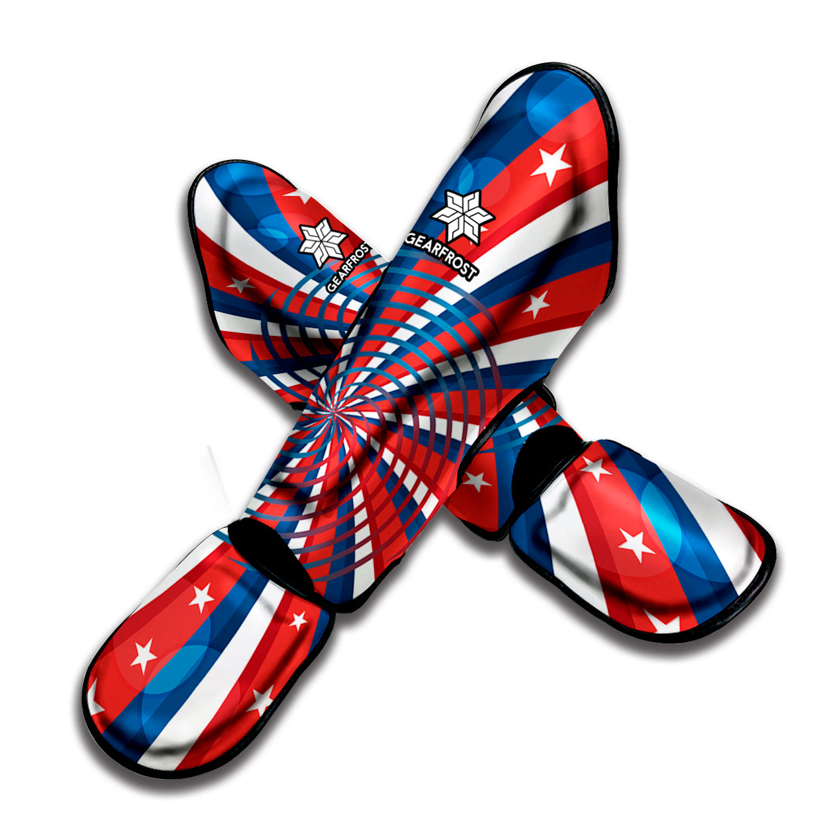 Swirly American Patriotic Print Muay Thai Shin Guard