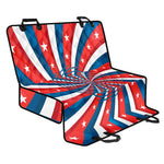 Swirly American Patriotic Print Pet Car Back Seat Cover