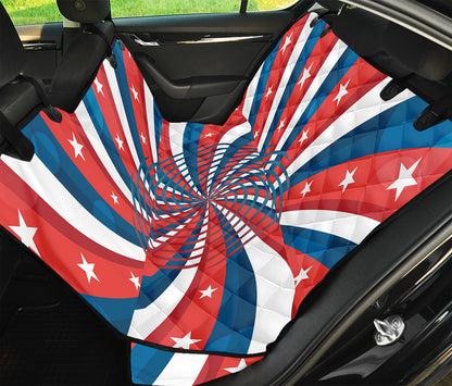 Swirly American Patriotic Print Pet Car Back Seat Cover