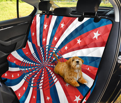Swirly American Patriotic Print Pet Car Back Seat Cover