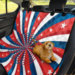 Swirly American Patriotic Print Pet Car Back Seat Cover