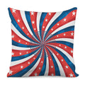 Swirly American Patriotic Print Pillow Cover