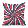 Swirly American Patriotic Print Pillow Cover