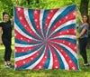 Swirly American Patriotic Print Quilt