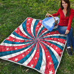 Swirly American Patriotic Print Quilt