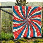 Swirly American Patriotic Print Quilt