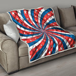 Swirly American Patriotic Print Quilt