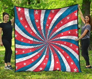 Swirly American Patriotic Print Quilt