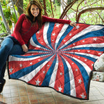 Swirly American Patriotic Print Quilt