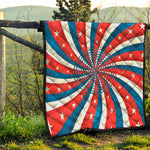 Swirly American Patriotic Print Quilt