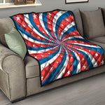 Swirly American Patriotic Print Quilt