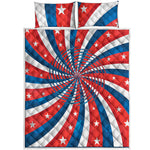 Swirly American Patriotic Print Quilt Bed Set