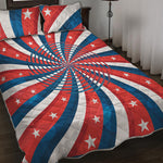 Swirly American Patriotic Print Quilt Bed Set