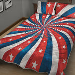 Swirly American Patriotic Print Quilt Bed Set