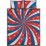 Swirly American Patriotic Print Quilt Bed Set