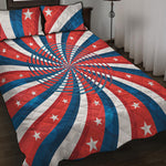 Swirly American Patriotic Print Quilt Bed Set
