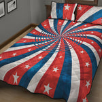 Swirly American Patriotic Print Quilt Bed Set