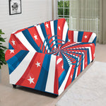 Swirly American Patriotic Print Sofa Cover