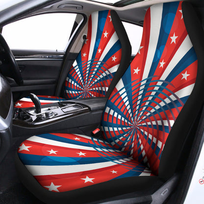 Swirly American Patriotic Print Universal Fit Car Seat Covers