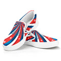 Swirly American Patriotic Print White Slip On Sneakers